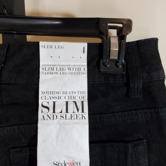 Style & Co Jeans Black Slim Leg Jeans Size 4 - Picture 6 of 7